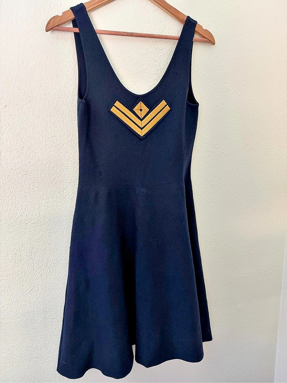 Ralph Lauren designer blue merino wool midi dress. Blue Label